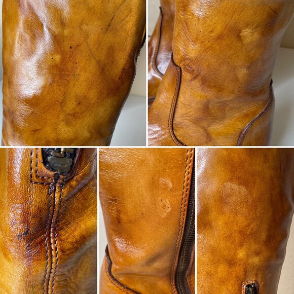 BED STU Tess Tan Leather Tall Riding Boots BedStu Size 7 - Picture 12 of 16